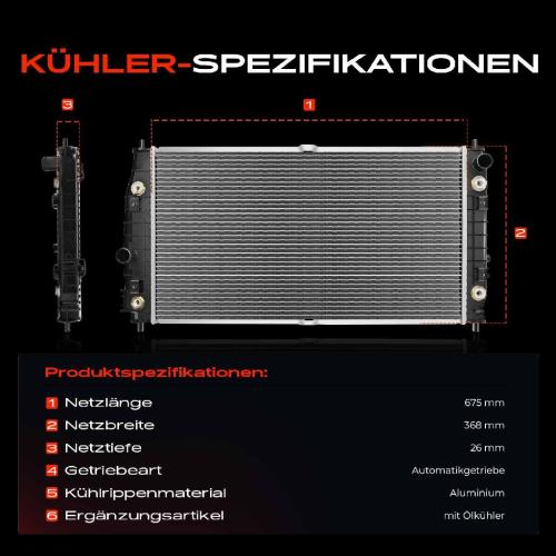 1x Kühler Wasserkühler Motorkühler für Chrysler 300 M 2.7 3.5 V6 24V 1998-2004 Bild 1x Kühler Wasserkühler Motorkühler für Chrysler 300 M 2.7 3.5 V6 24V 1998-2004
