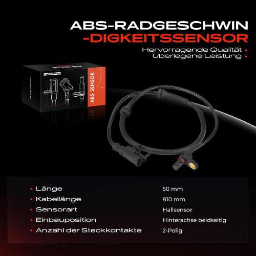 1x ABS Sensor Hinterachse beidseitig für Mitsubishi Colt CZC Cabriolet VI Smart Forfour 1.5L 1.1L 2004-2012 Bild 1x ABS Sensor Hinterachse beidseitig für Mitsubishi Colt CZC Cabriolet VI Smart Forfour 1.5L 1.1L 2004-2012