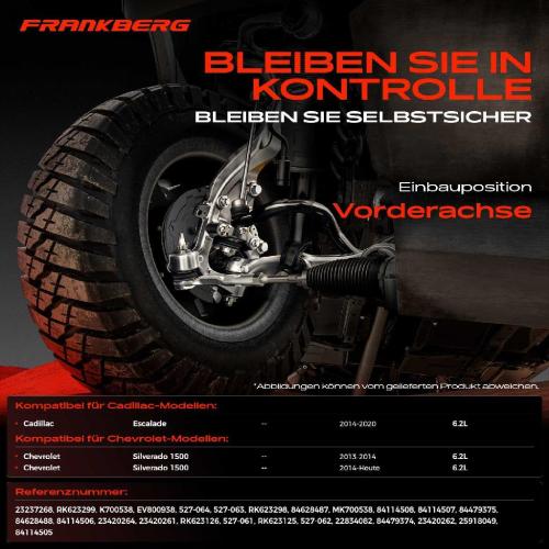 1x Querlenker Satz Vorderachse für Cadillac Escalade Chevrolet Silverado 1500 Crew Cab Pick-up Extended Bild 1x Querlenker Satz Vorderachse für Cadillac Escalade Chevrolet Silverado 1500 Crew Cab Pick-up Extended