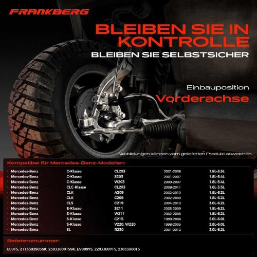 Frankberg 1x Spurstange Vorderachse für Mercedes-Benz W203 CL203 S203 C209 A209 C219 W211 S211 V220 W220 C215 R230 Bild Frankberg 1x Spurstange Vorderachse für Mercedes-Benz W203 CL203 S203 C209 A209 C219 W211 S211 V220 W220 C215 R230