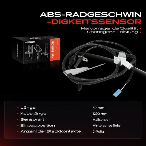 1x ABS Sensor Hinterachse links für Suzuki Swift III EZ MZ 1.2L 1.3L 1.5L 1.6L Bj ab 2005 Bild 1x ABS Sensor Hinterachse links für Suzuki Swift III EZ MZ 1.2L 1.3L 1.5L 1.6L Bj ab 2005