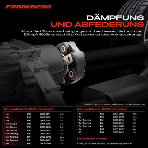 1x Gelenkscheibe Hardyscheibe Kardanwelle Vorne für BMW E90 E91 E92 E60 E61 7er X1 Bild 1x Gelenkscheibe Hardyscheibe Kardanwelle Vorne für BMW E90 E91 E92 E60 E61 7er X1