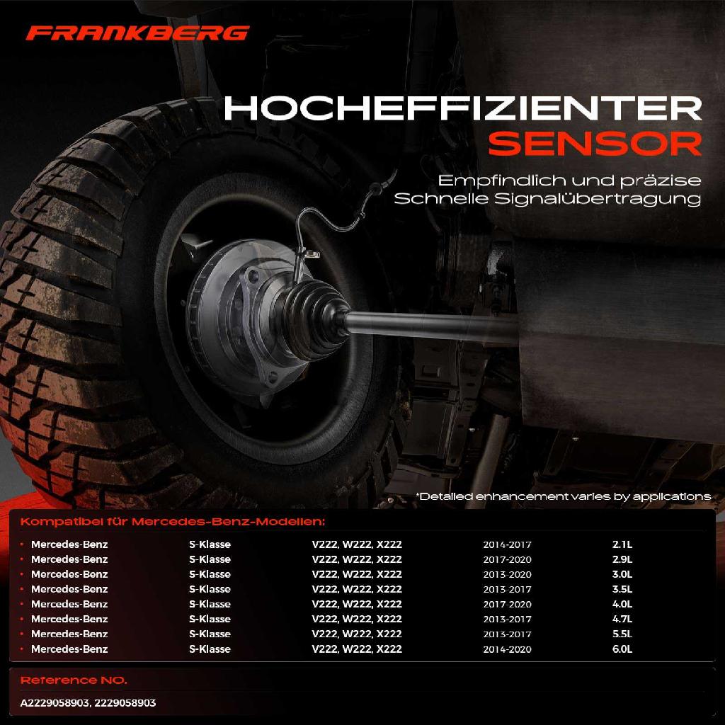 1x ABS Sensor Hinterachse links für Mercedes-Benz Sprinter 4,6-T B906 Kasten 2.2L 2.1L 3.0L 3.5L 2006-2018