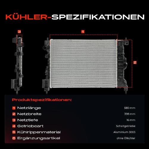 1x Kühler Wasserkühler Motorkühler für Chevrolet Aveo Trax Opel Mokka/Mokka X Bild 1x Kühler Wasserkühler Motorkühler für Chevrolet Aveo Trax Opel Mokka/Mokka X