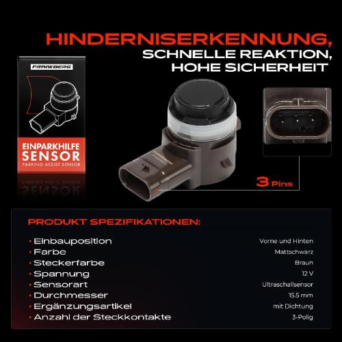 1x Parksensor PDC Sensor Vorne und Hinten für Audi A3 A4 A5 A6 Q3 Q5 TT BMW 2 5 6 7 Bild 1x Parksensor PDC Sensor Vorne und Hinten für Audi A3 A4 A5 A6 Q3 Q5 TT BMW 2 5 6 7