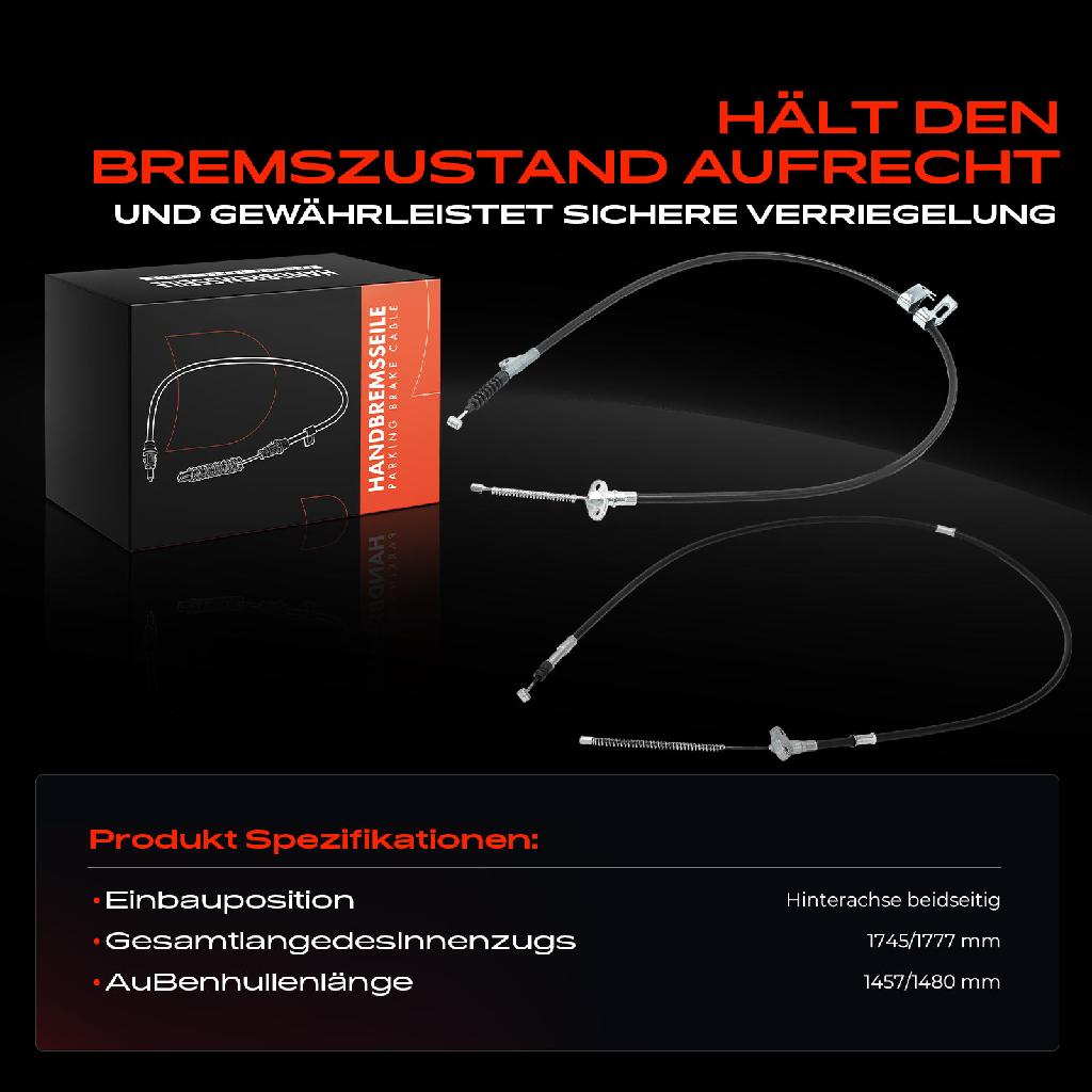 2x Seilzug Feststellbremse Hinterachse beidseitig für Toyota Camry V2 2.2L 3.0L 1996-2002