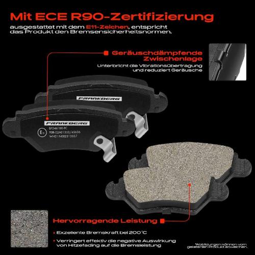 Frankberg 4x Bremsbeläge Hinterachse für Opel Astra G Cabriolet Caravan CC Coupe Kasten/Kombi Klasseic Bild Frankberg 4x Bremsbeläge Hinterachse für Opel Astra G Cabriolet Caravan CC Coupe Kasten/Kombi Klasseic