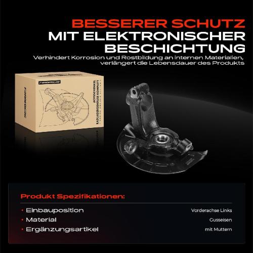 1x Achsschenkel Radlagergehäuse Komplett Vorderachse Links für Audi A1 Seat Cordoba Skoda Bild 1x Achsschenkel Radlagergehäuse Komplett Vorderachse Links für Audi A1 Seat Cordoba Skoda