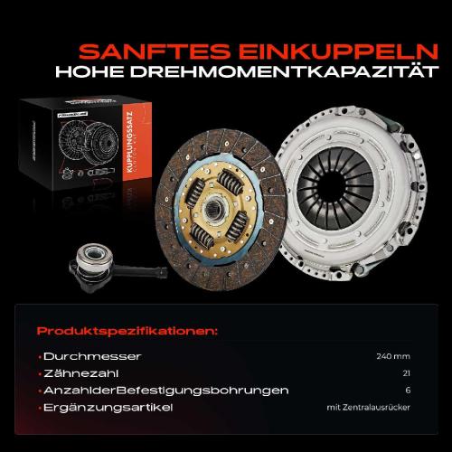 Frankberg 1x Kupplungssatz für Nissan Interstar Bus Kasten Primastar Pritsche/Fahrgestell Opel Movano Combi Renault Bild Frankberg 1x Kupplungssatz für Nissan Interstar Bus Kasten Primastar Pritsche/Fahrgestell Opel Movano Combi Renault