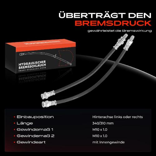 1x Bremsschlauch Bremsschläuche Hinterachse Links oder Rechts für Smart Fortwo Cabrio Coupe 451 Bj ab 2007 Bild 1x Bremsschlauch Bremsschläuche Hinterachse Links oder Rechts für Smart Fortwo Cabrio Coupe 451 Bj ab 2007