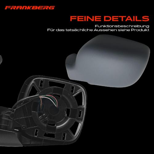 Frankberg 1x Außenspiegel Links für Renault Kangoo KW0/1 FW0/1 1.5L 1.6L Bj ab 2008 Bild Frankberg 1x Außenspiegel Links für Renault Kangoo KW0/1 FW0/1 1.5L 1.6L Bj ab 2008