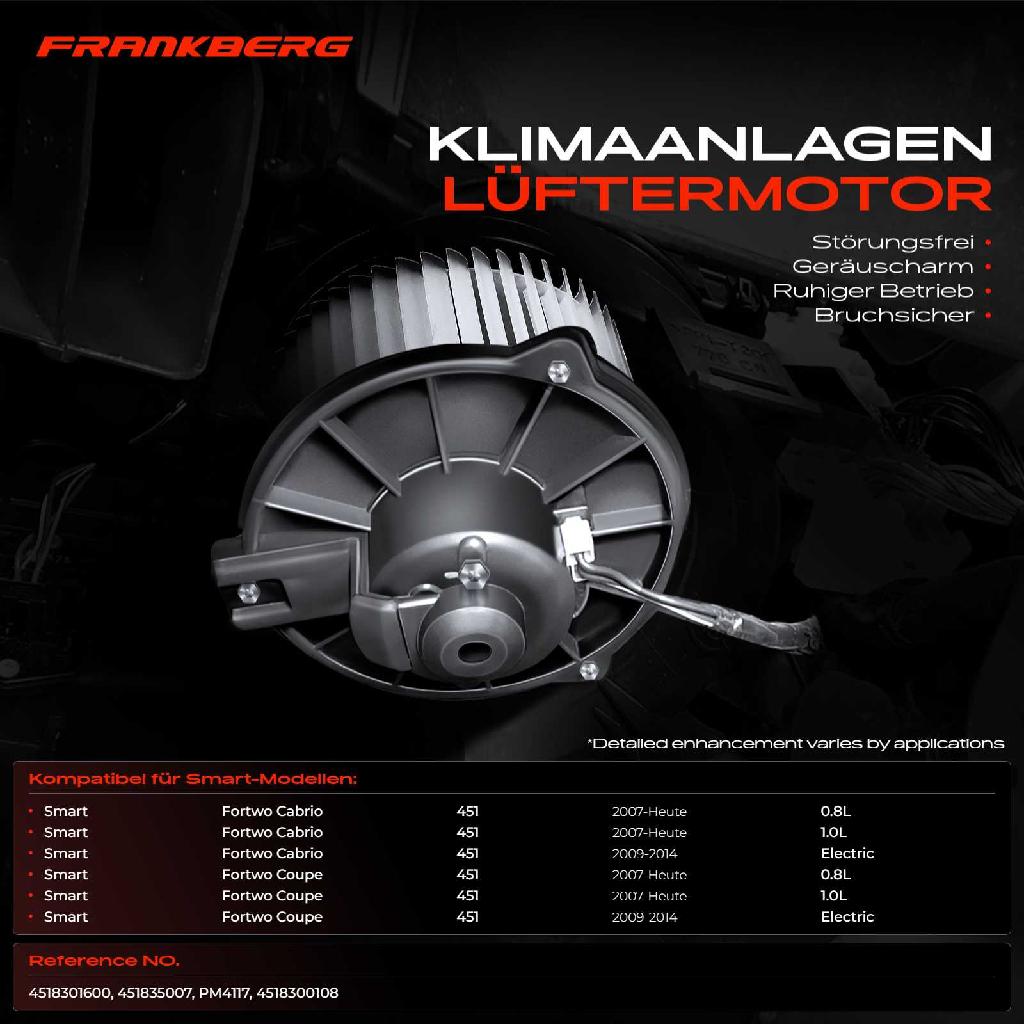 1x Gebläsemotor Innenraumgebläse für Smart Fortwo Cabrio Coupe 451 Bj ab 2007