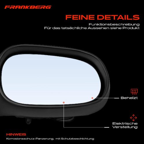 Frankberg 1x Außenspiegel Rechts für Renault Clio II BB CB SB0/1/2 1.6L 1.9L 2.0L 3.0L Bj ab 2001 Bild Frankberg 1x Außenspiegel Rechts für Renault Clio II BB CB SB0/1/2 1.6L 1.9L 2.0L 3.0L Bj ab 2001