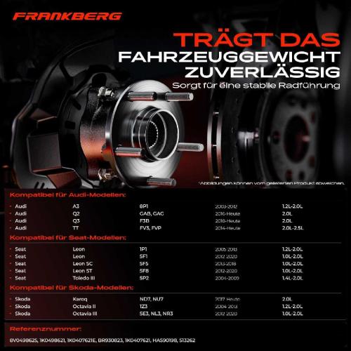 2x Radnabe Radlagersatz Vorderachse beidseitig für Audi A3 Cabriolet Limousine Sportback Seat Skoda Bild 2x Radnabe Radlagersatz Vorderachse beidseitig für Audi A3 Cabriolet Limousine Sportback Seat Skoda