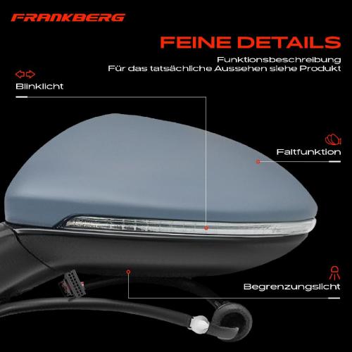 Frankberg 1x Außenspiegel Links für VW Golf Alltrack BA5 BV5 Golf VII 5G1 BE1 BE2 BQ1 2012-2021 Bild Frankberg 1x Außenspiegel Links für VW Golf Alltrack BA5 BV5 Golf VII 5G1 BE1 BE2 BQ1 2012-2021