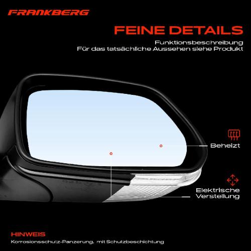 Frankberg 1x Außenspiegel Rechts für Skoda Octavia I 1U2 1U5 1.4L 1.6L 1.8L 1.9L 2.0L 1996-2010 Bild Frankberg 1x Außenspiegel Rechts für Skoda Octavia I 1U2 1U5 1.4L 1.6L 1.8L 1.9L 2.0L 1996-2010