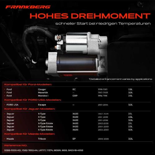 1x Anlasser Starter für Ford Cougar Maverick Mondeo I Stufenheck Turnier II FORD USA Escape Jaguar Mazda Bild 1x Anlasser Starter für Ford Cougar Maverick Mondeo I Stufenheck Turnier II FORD USA Escape Jaguar Mazda