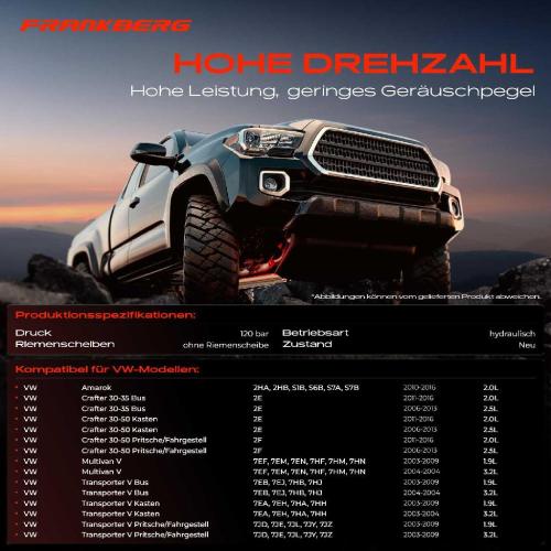 Frankberg 1x Servopumpe hydraulisch für VW Multivan T5 Transporter T5 7H 7E Bild Frankberg 1x Servopumpe hydraulisch für VW Multivan T5 Transporter T5 7H 7E