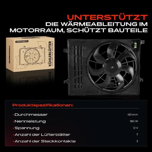 Frankberg 1x Motorkühller Einfachlüfter mit Kühlerlüfterrahmen Hyundai iX35 EL KIA Sportage SL Bild Frankberg 1x Motorkühller Einfachlüfter mit Kühlerlüfterrahmen Hyundai iX35 EL KIA Sportage SL