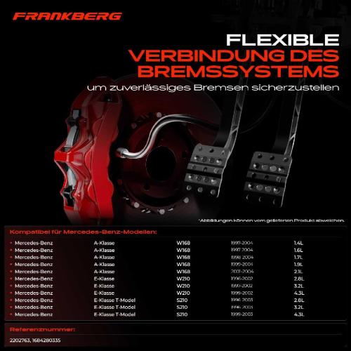 1x Bremsschlauch Bremsschläuche Vorderachse Links oder Rechts für Mercedes-Benz E-Klasse W210 E 320 Bild 1x Bremsschlauch Bremsschläuche Vorderachse Links oder Rechts für Mercedes-Benz E-Klasse W210 E 320