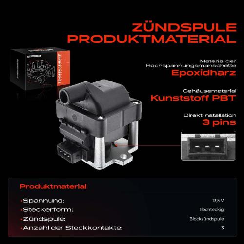 Frankberg 1x Zündmodul Zündspule für VW Golf III Variant IV Polo Passat Sharan Transporter Kasten Pritsche/Fahrgestell Bild Frankberg 1x Zündmodul Zündspule für VW Golf III Variant IV Polo Passat Sharan Transporter Kasten Pritsche/Fahrgestell