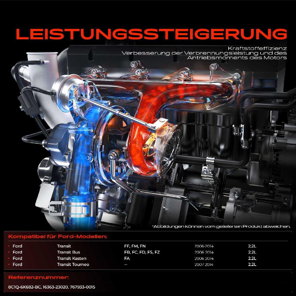 1x Abgasturbolader für Ford Transit Bus FB FC FD FS FZ Transit Kasten FA Transit Pritsche/Fahrgestell FF FM FN