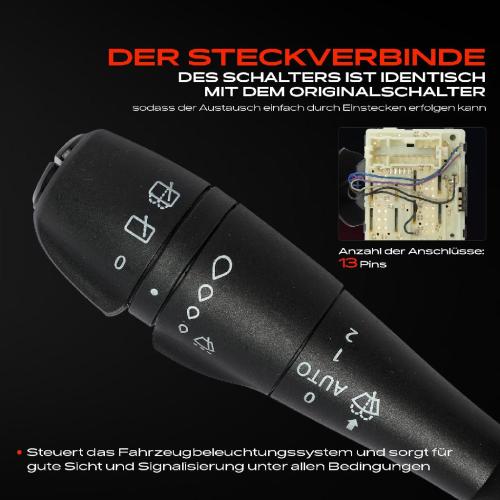 1x Kombischalter Lenkstockschalter für Renault Captur I H5 Clio IV BH Grandtour JG KH Bild 1x Kombischalter Lenkstockschalter für Renault Captur I H5 Clio IV BH Grandtour JG KH
