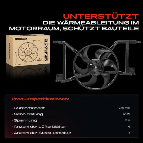 Frankberg 1x Motorkühller Einfachlüfter mit Kühlerlüfterrahmen Renault Twingo 3 Smart Forfour 453 Bild Frankberg 1x Motorkühller Einfachlüfter mit Kühlerlüfterrahmen Renault Twingo 3 Smart Forfour 453