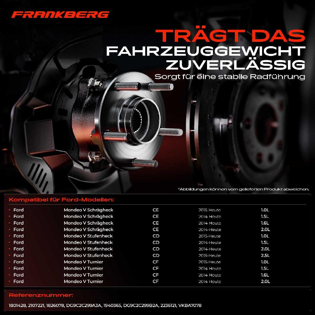 1x Radnabe Radlagersatz Hinterachse beidseitig für Ford Mondeo V Schrägheck Stufenheck Turnier