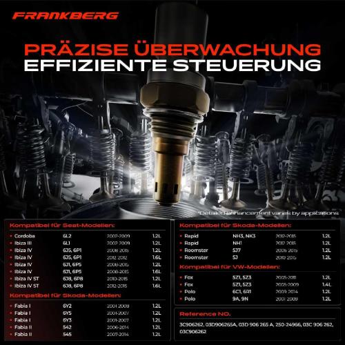 Frankberg 1x Lambdasonde Diagnosesonde Nach Katalysator für VW Polo Fox Seat Ibiza Skoda Fabia Rapid Bild Frankberg 1x Lambdasonde Diagnosesonde Nach Katalysator für VW Polo Fox Seat Ibiza Skoda Fabia Rapid