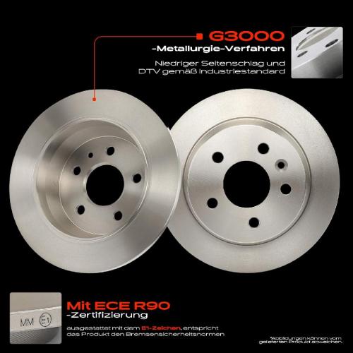 2x Bremsscheiben Hinterachse für Mercedes-Benz Vito Bus Kasten V-Klasse W638 638/2 1996-2097 Bild 2x Bremsscheiben Hinterachse für Mercedes-Benz Vito Bus Kasten V-Klasse W638 638/2 1996-2097