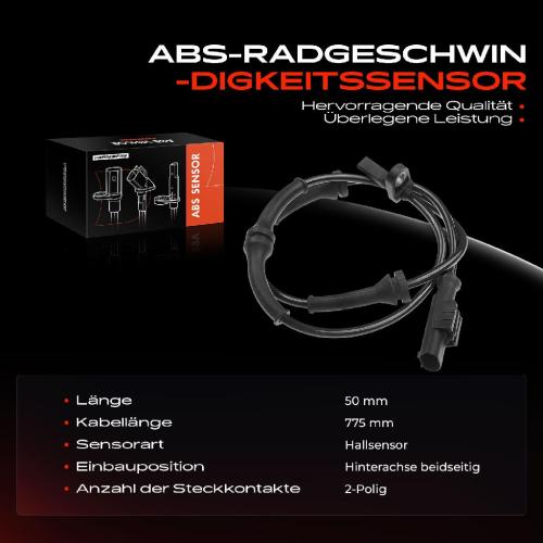 Frankberg 1x ABS Sensor Hinterachse beidseitig für Fiat Panda 169 1.1L 1.2L 1.4L 2003-2013 Bild Frankberg 1x ABS Sensor Hinterachse beidseitig für Fiat Panda 169 1.1L 1.2L 1.4L 2003-2013
