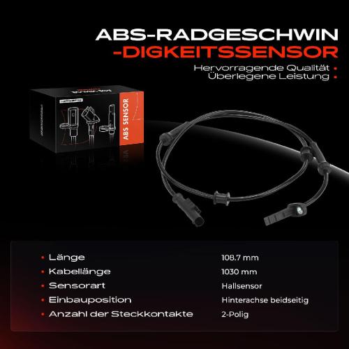 Frankberg 1x ABS Sensor Hinterachse beidseitig für Fiat Ducato Bus Kasten 2.0L 2.2L 2.3L 3.0L Bj ab 2006 Bild Frankberg 1x ABS Sensor Hinterachse beidseitig für Fiat Ducato Bus Kasten 2.0L 2.2L 2.3L 3.0L Bj ab 2006