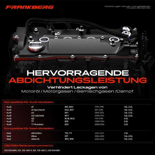 1x Ventildeckel Zylinderkopfhaube für VW Golf 6 Passat Audi A3 8P Seat Skoda 1.6L 2.0L Bild 1x Ventildeckel Zylinderkopfhaube für VW Golf 6 Passat Audi A3 8P Seat Skoda 1.6L 2.0L