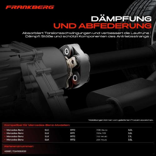 1x Gelenkscheibe Hardyscheibe Kardanwelle Hinten für Mercedes-Benz SLC R172 SLK R171 2.1L-3.5L Bild 1x Gelenkscheibe Hardyscheibe Kardanwelle Hinten für Mercedes-Benz SLC R172 SLK R171 2.1L-3.5L