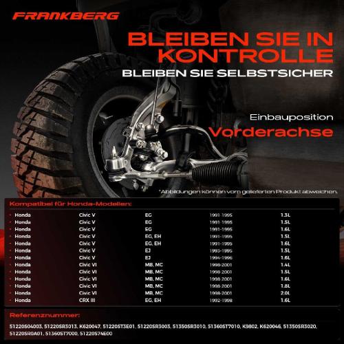 1x Querlenker Satz Vorderachse für Honda Civic V Coupe Hatchback Stufenheck VI Aerodeck CRX III Bild 1x Querlenker Satz Vorderachse für Honda Civic V Coupe Hatchback Stufenheck VI Aerodeck CRX III