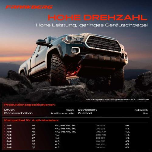 1x Servopumpe hydraulisch für Audi A8 4H 4.0L 4.2L 2009-2018 Q7 4LB 4.2L 2009-2015 Bild 1x Servopumpe hydraulisch für Audi A8 4H 4.0L 4.2L 2009-2018 Q7 4LB 4.2L 2009-2015