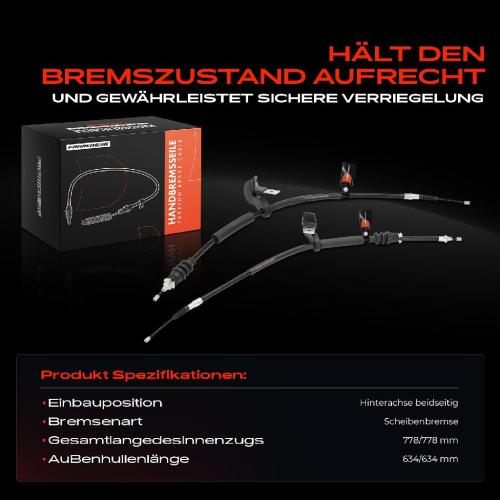 2x Seilzug Feststellbremse Hinterachse beidseitig für BMW 7 E65 E66 E67 730i 740i 745i Bild 2x Seilzug Feststellbremse Hinterachse beidseitig für BMW 7 E65 E66 E67 730i 740i 745i