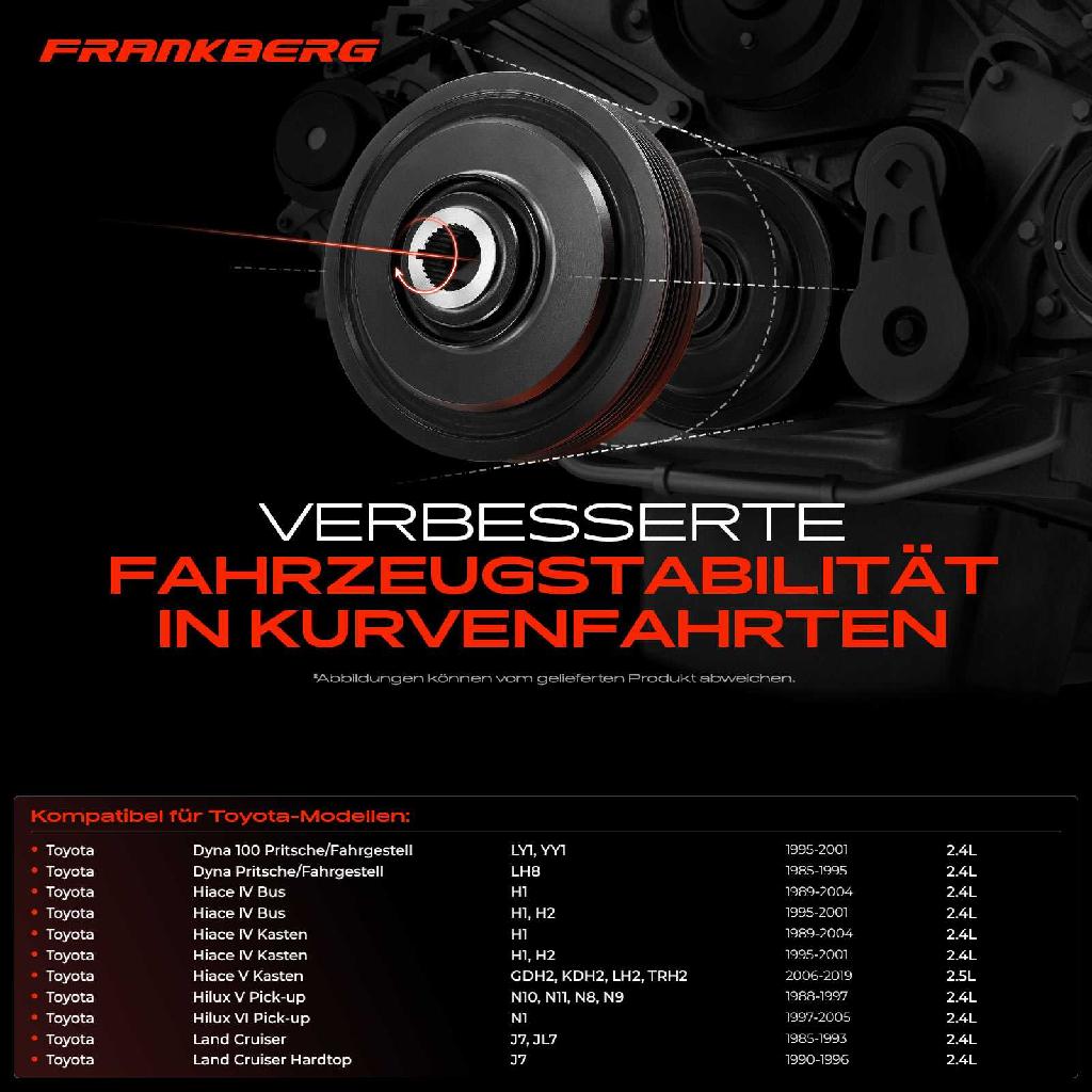 1x Riemenscheibe Kurbelwelle für Toyota Hiace IV Bus Land Cruiser J7 JL7 2.4L