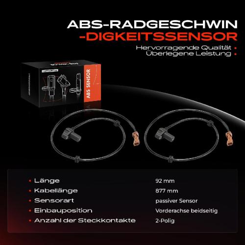 Frankberg 2x ABS Sensor Vorderachse beidseitig für Saab 9-5 Kombi 1.9L 2.0L 2.2L 2.3L 3.0L 1997-2009 Bild Frankberg 2x ABS Sensor Vorderachse beidseitig für Saab 9-5 Kombi 1.9L 2.0L 2.2L 2.3L 3.0L 1997-2009