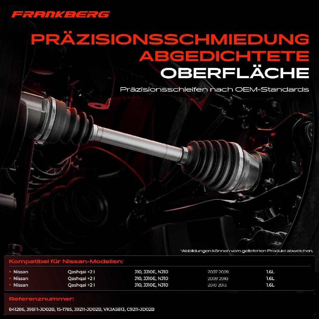 1x Antriebswelle Gelenksatz Vorderachse für Nissan Qashqai I J10 JJ10E NJ10 1.6L