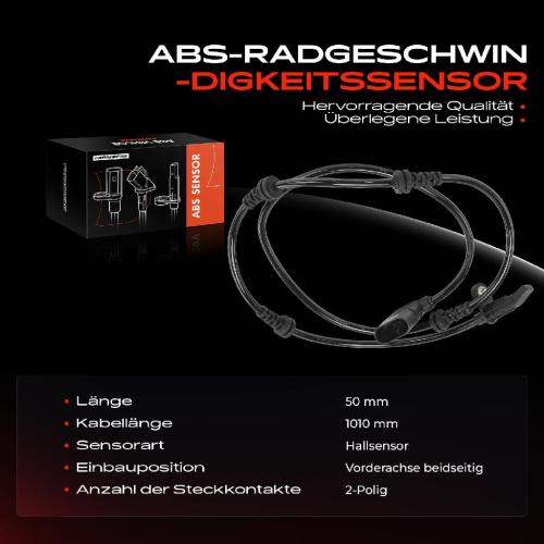 1x ABS Sensor Vorderachse beidseitig für Mercedes-Benz S-Klasse V222 W222 X222 4.7L 4.0L 6.0L 5.5L 2013-2020 Bild 1x ABS Sensor Vorderachse beidseitig für Mercedes-Benz S-Klasse V222 W222 X222 4.7L 4.0L 6.0L 5.5L 2013-2020