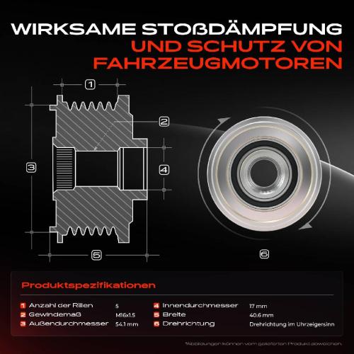 1x Generatorfreilauf Lichtmaschine für Renault Clio 3 Modus Thalia 3 1.5L Bild 1x Generatorfreilauf Lichtmaschine für Renault Clio 3 Modus Thalia 3 1.5L
