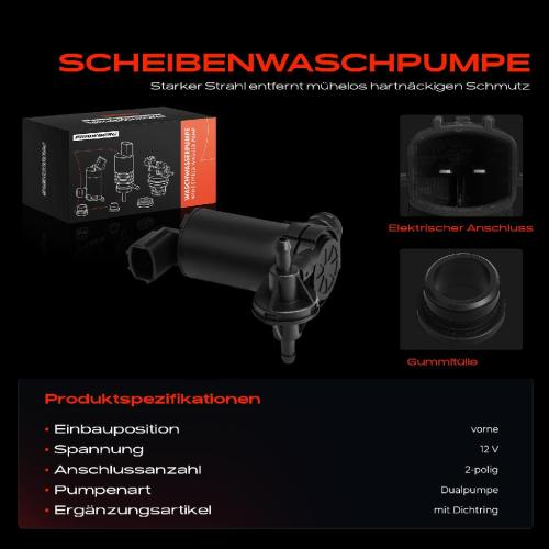 1x Waschwasserpumpe Scheibenreinigung Vorne für Mazda 2 DE DH 2007-2015 Bild 1x Waschwasserpumpe Scheibenreinigung Vorne für Mazda 2 DE DH 2007-2015