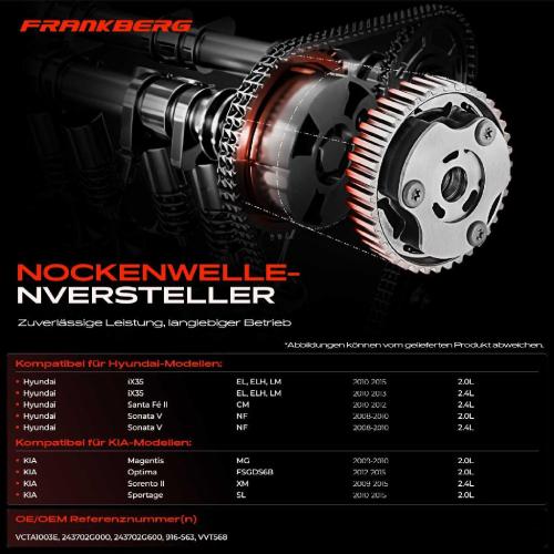 1x Nockenwellenversteller für Hyundai iX35 Santa Fé Sonata KIA Sorento II Sportage Bild 1x Nockenwellenversteller für Hyundai iX35 Santa Fé Sonata KIA Sorento II Sportage