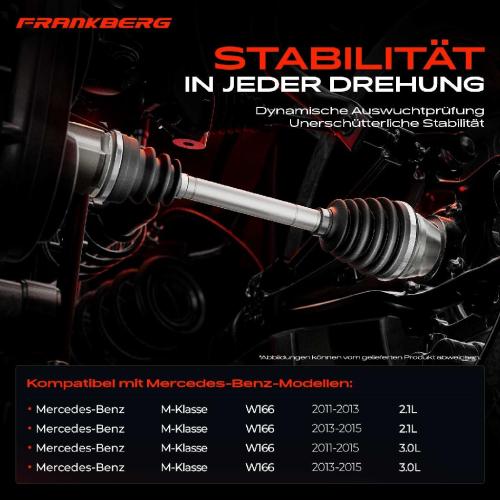 1x Antriebswelle Vorderachse Links für Mercedes-Benz M-Klasse W166 2.1L 3.0L 2011-2015 Bild 1x Antriebswelle Vorderachse Links für Mercedes-Benz M-Klasse W166 2.1L 3.0L 2011-2015