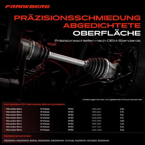 1x Antriebswelle Gelenksatz Vorderachse für Mercedes-Benz M-Klasse W163 ML 400 CDi 230 Bild 1x Antriebswelle Gelenksatz Vorderachse für Mercedes-Benz M-Klasse W163 ML 400 CDi 230