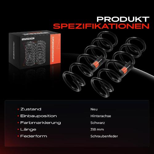 Frankberg 2x Fahrwerksfeder Hinterachse für Ford Focus II DA DP HCP 2.5L 2005-2012 Bild Frankberg 2x Fahrwerksfeder Hinterachse für Ford Focus II DA DP HCP 2.5L 2005-2012