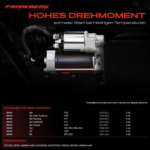 1x Anlasser Starter für BMW 5er Gran Turismo Touring F10 F07 F11 F12 F13 F01 F02 F03 F04 X5 E70 X6 E71 E72 Bild 1x Anlasser Starter für BMW 5er Gran Turismo Touring F10 F07 F11 F12 F13 F01 F02 F03 F04 X5 E70 X6 E71 E72