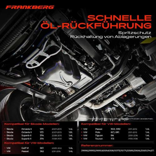 Frankberg 1x Ölwanne Motorölwanne für VW Golf VI Passat Polo Tiguan Touran Skoda Octavia Superb 1.4L 1.6L Bild Frankberg 1x Ölwanne Motorölwanne für VW Golf VI Passat Polo Tiguan Touran Skoda Octavia Superb 1.4L 1.6L
